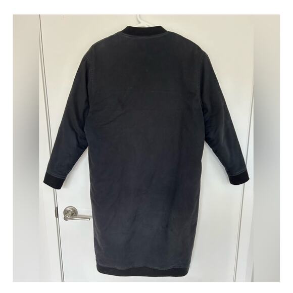 Oak+fort long bomber cotton jacket, navy color, size Small - Picture 3 of 9